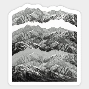 MOUNTAIN MASHUP (MONOCHROME) Sticker